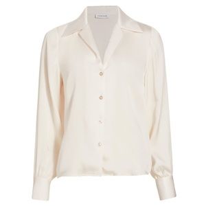 Anine Bing Mylah Silk Shirt in Ivory